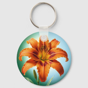 Llavero Flor de lirio naranja vibrante en flor