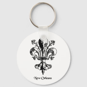 Llavero Flor de lis antigua de New Orleans