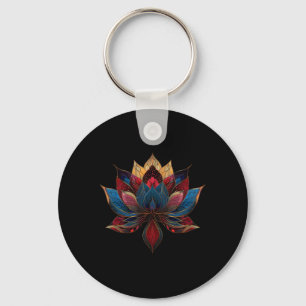 Llavero Flor de Loto Vintage Budismo Zen Japonés Yoga _2