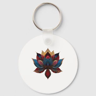 Llavero Flor de Loto Vintage Zen Budismo Japonés Yoga _4