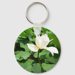Llavero Flor de Lotus blanco