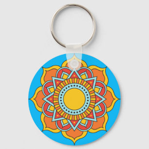 Llavero Flor de Mandala roja geométrica-54567