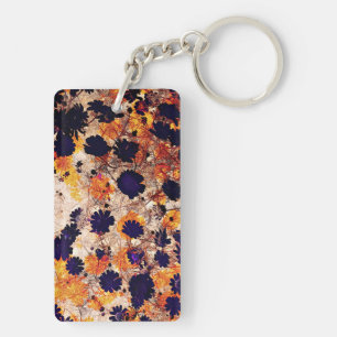 Llavero Flor de margarita amarilla estampado floral arte d