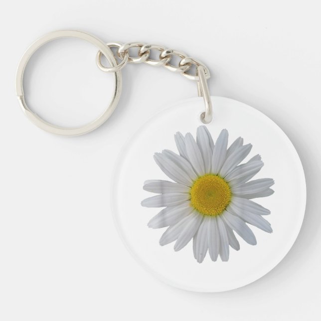 Llavero Flor de margarita blanca, margarita floreciente, f (Frente)