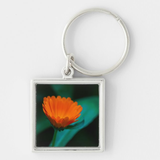 Llavero flor de margarita naranja (Frente)