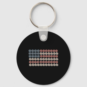 Llavero Flor de margarita retro bandera americana mujeres