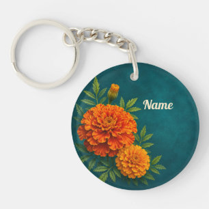 Llavero Flor de Nacimiento de Octubre Personalizada Marigo