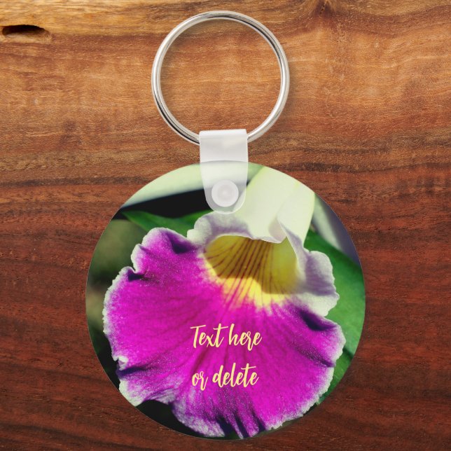 Llavero Flor de orquídea Delicada personalizada (Anverso)