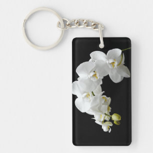 Llavero Flor de orquídeas blancas