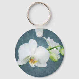 Llavero Flor de orquídeas blancas Zen