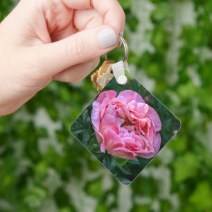 Llavero Flor de Peonía Rosa