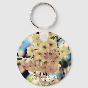 Llavero Flor de primavera rosa personalizada