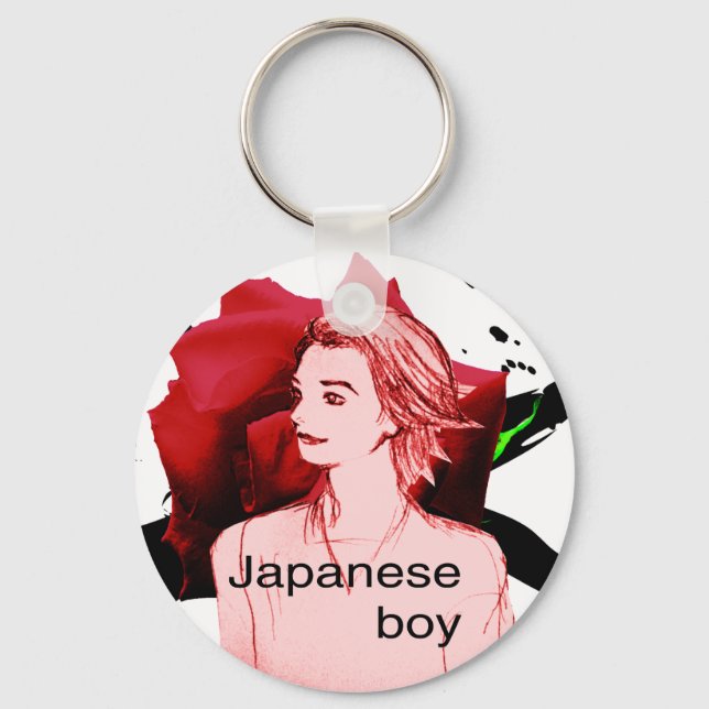 Llavero Flor de rosa masculina de MANGA (Anverso)