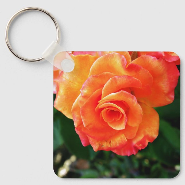 Llavero Flor de rosa naranja (Anverso)