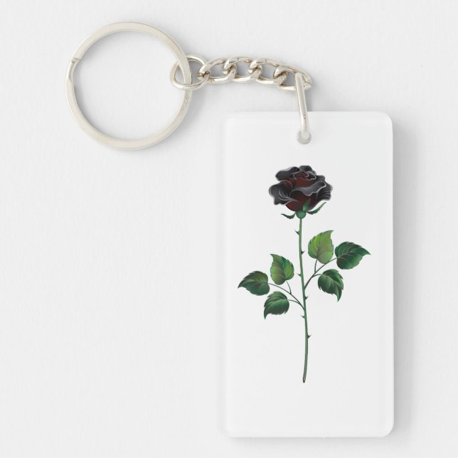 Llavero Flor de rosa negra (Frente)