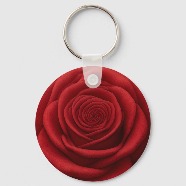 Llavero - Flor de Rosa Roja (Anverso)