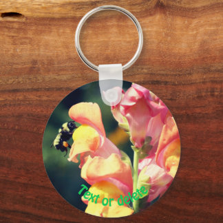 Llavero Flor De Snapdragon Y Abeja De Bumble Personalizada
