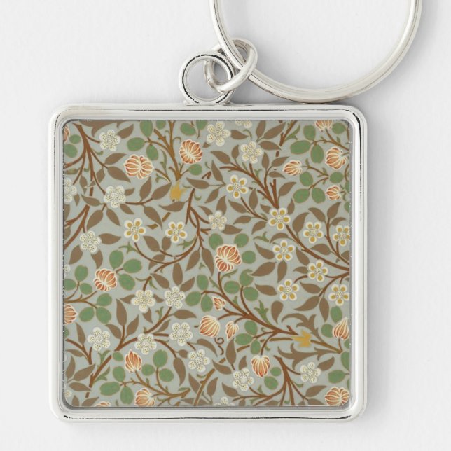 Llavero Flor de trébol botánico de William Morris (Frente)