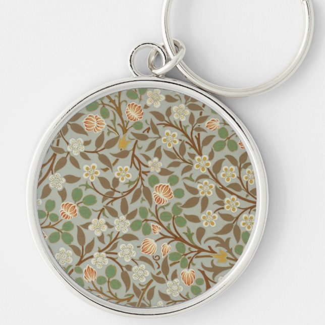 Llavero Flor de trébol botánico de William Morris (Frente)
