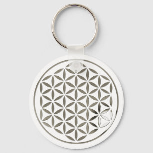 Llavero Flor De Vida 1 - Sello Plateado