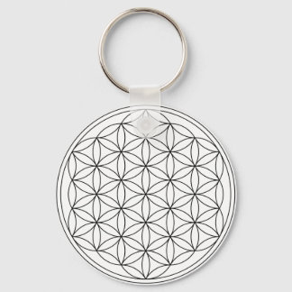 Llavero Flor de vida (blanco y negro)
