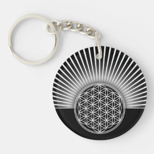 Llavero Flor de vida / Blume des Lebens - blanco plano