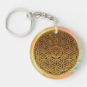 Llavero Flor de vida / Blume des Lebens - oro de medallas