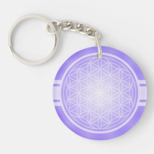 Llavero Flor de vida / Blume des Lebens - transpa blanca.