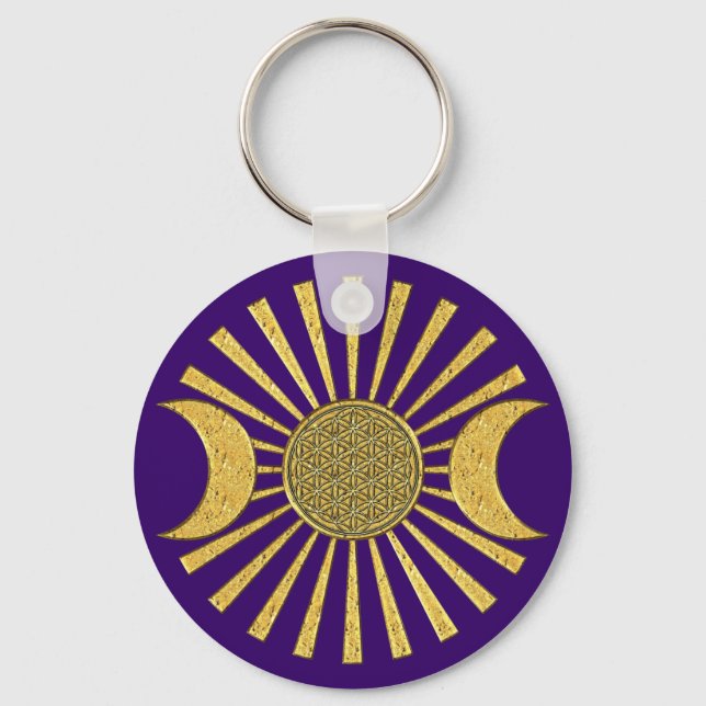 Llavero Flor de vida con luna (Anverso)