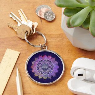 Llavero Flor De Vida - Espacio De Galaxia De Estilo Vintag