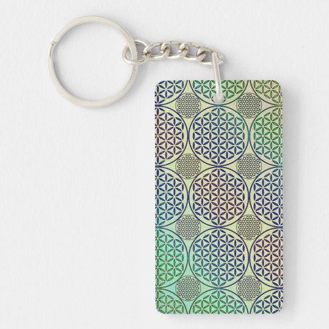 Llavero Flor de vida - estampado de gruns de sello 2 (Frente)