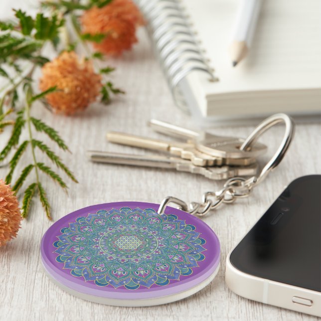 Llavero Flor De Vida - Mandala Estilo India 1 (Frente Derecha)
