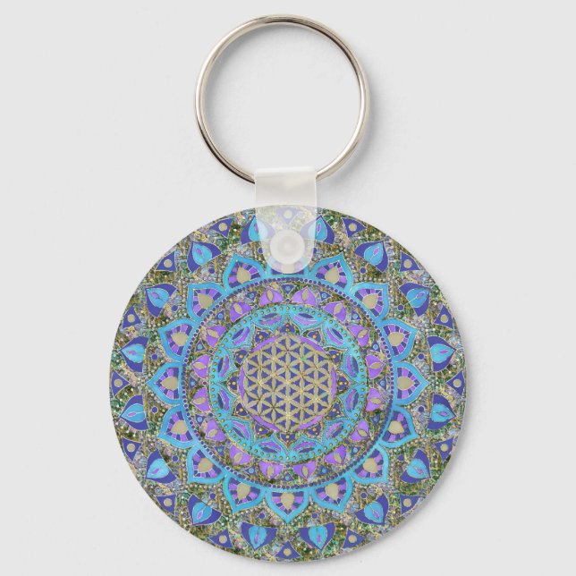 Llavero Flor De Vida - Mandala Estilo India 2 (Anverso)