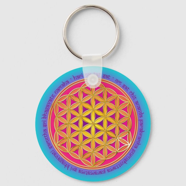 Llavero Flor De Vida / Moola Mantra (Anverso)