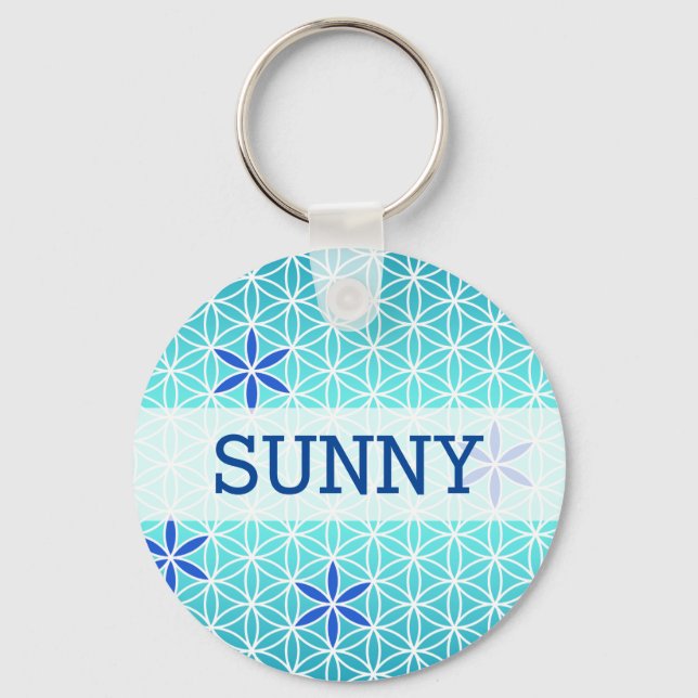 Llavero Flor de vida - sello de patrón sin soldadura - cia (Anverso)