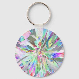 Llavero Flor de vidrio manchado con arco iris