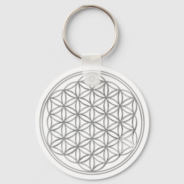 Llavero Flor De Vivo / plata (Anverso)