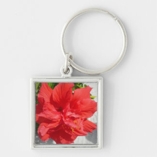Llavero Flor doble roja hibiscus