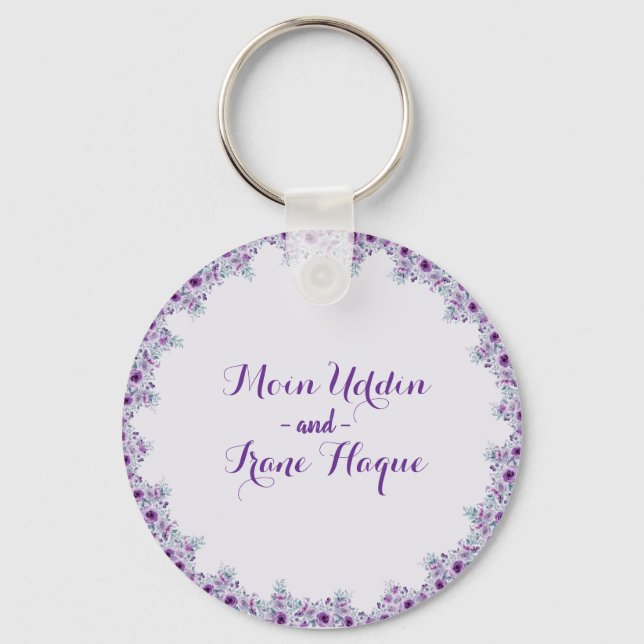 Llavero Flor elegante de violeta desmalezando (Anverso)
