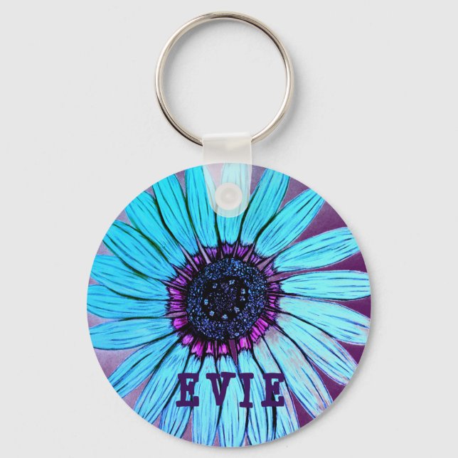 Llavero Flor esbozada personalizada (Anverso)