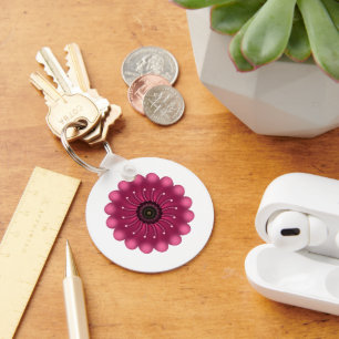 Llavero Flor Fantasía Personalizada   Floral Neon Abstract