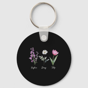 Llavero Flor Floral Foxglove Daisy Tulip