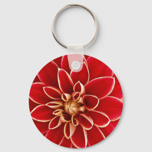 Llavero Flor floral roja hermosa floreciente brillante