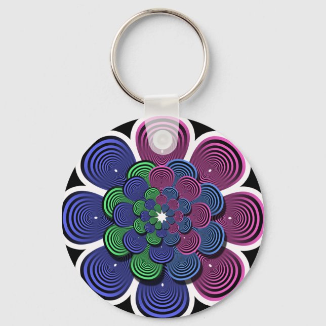 Llavero Flor fractal (Anverso)