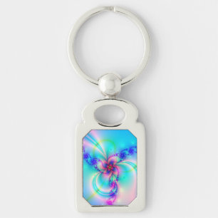 Llavero Flor Fractal Rosa Bonita