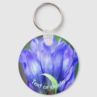 Llavero Flor gentiana azul personalizada