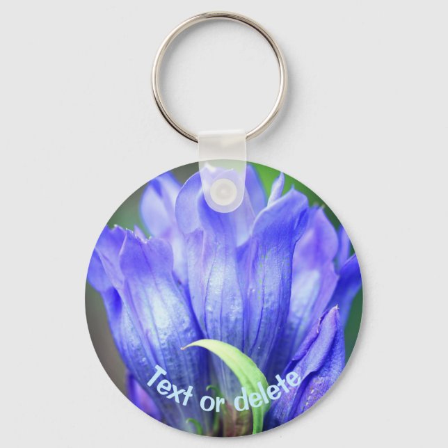 Llavero Flor gentiana azul personalizada (Anverso)