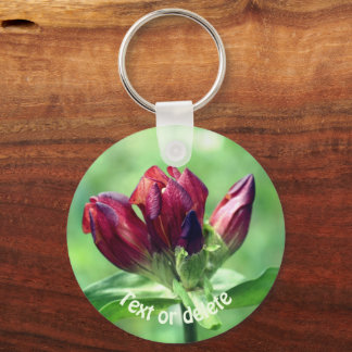 Llavero Flor gentiana roja personalizada