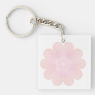 Llavero Flor Gráfica de Rosa Pastel Suave