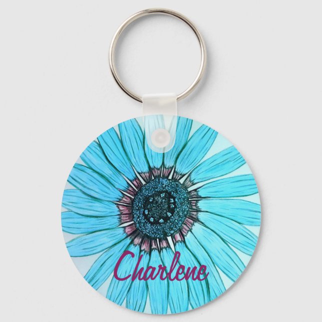 Llavero Flor hermosa personalizada (Anverso)
